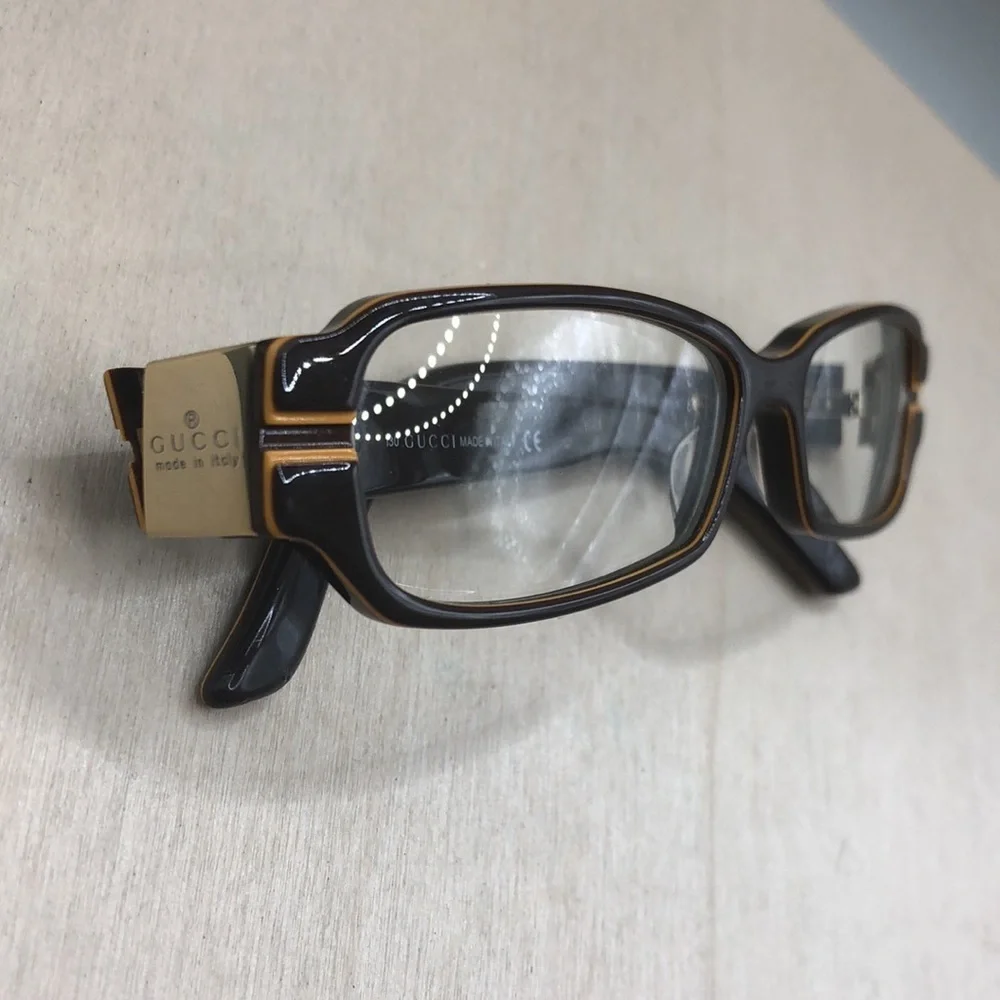 GUCCI 2916 Glasses in color GRN cocoa butter brown rectangular UNISEX, FLAWS